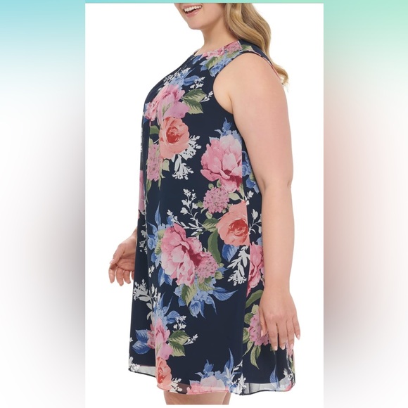 Jessica Howard Women's Style Trapeze Sleeveless Printed Chiffon Size 18 Plus - Picture 4 of 5